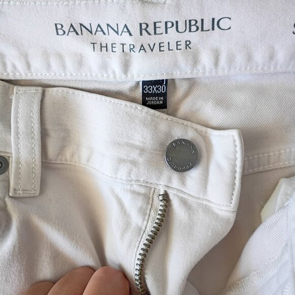 Banana Republic The Traveler Slim Fit Pants 33x30 Light Beige - Picture 4 of 7